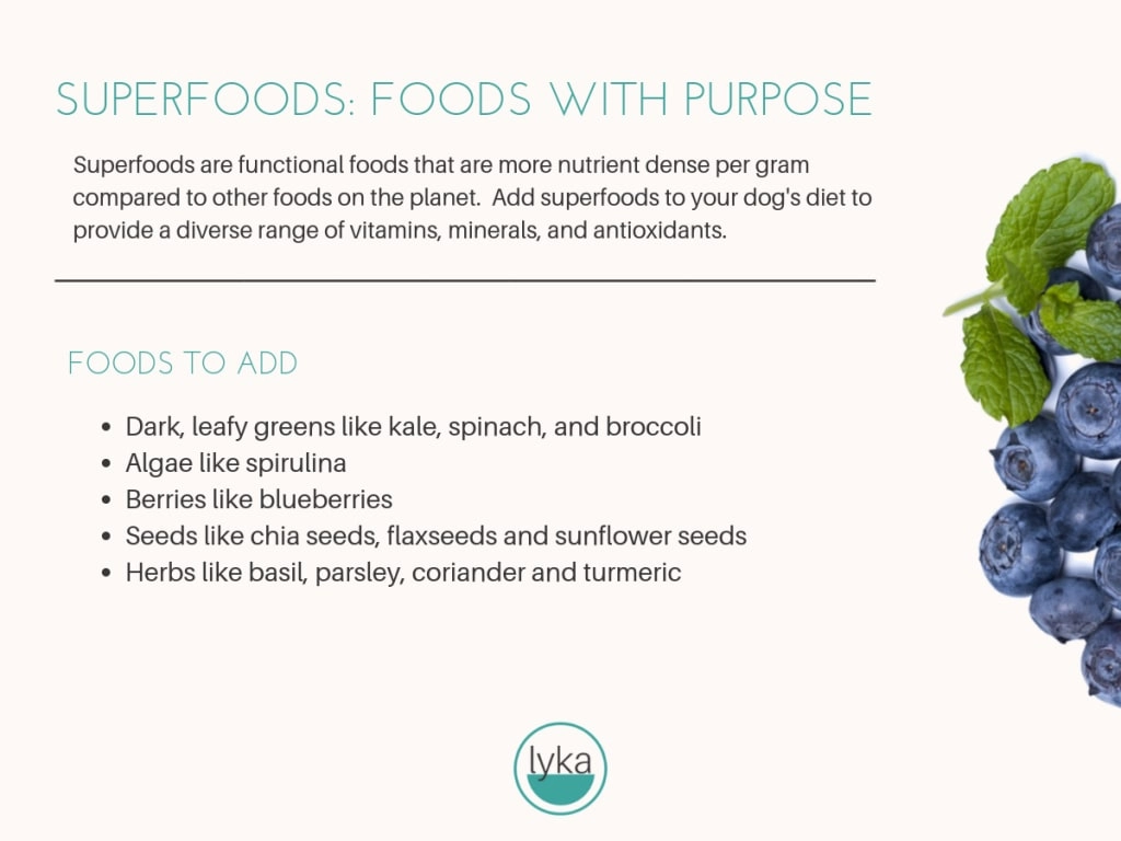 Chart: superfoods, foods with purpose